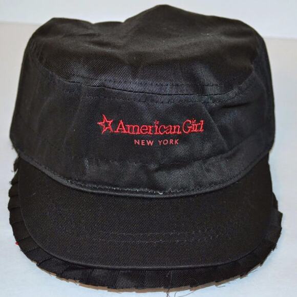 Girls New York - American Girl Place New York Ruffle Brim Black Hat - Picture 1 of 2
